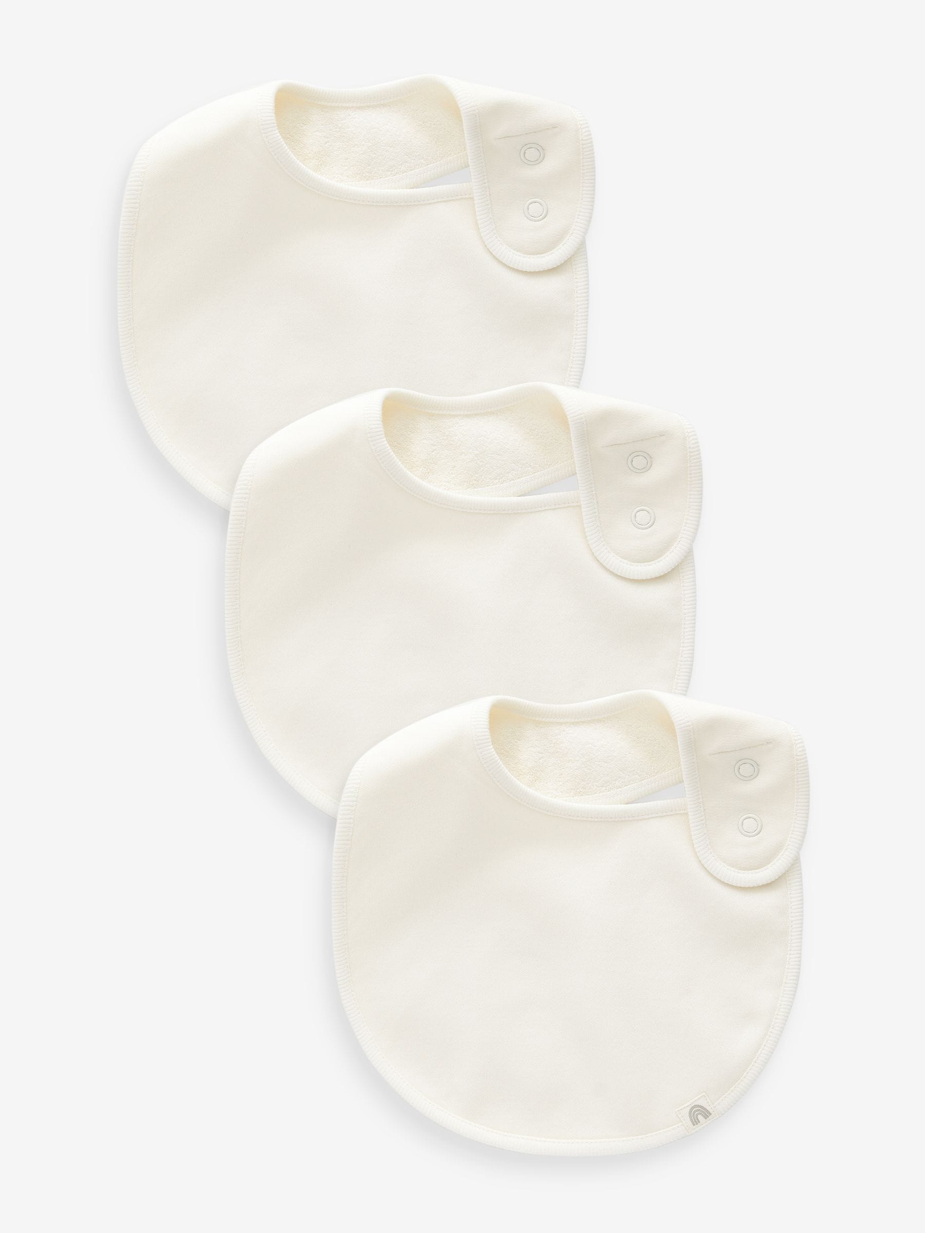 Crème - Standaard baby slabbetjes van 100% katoen verpakking van 3