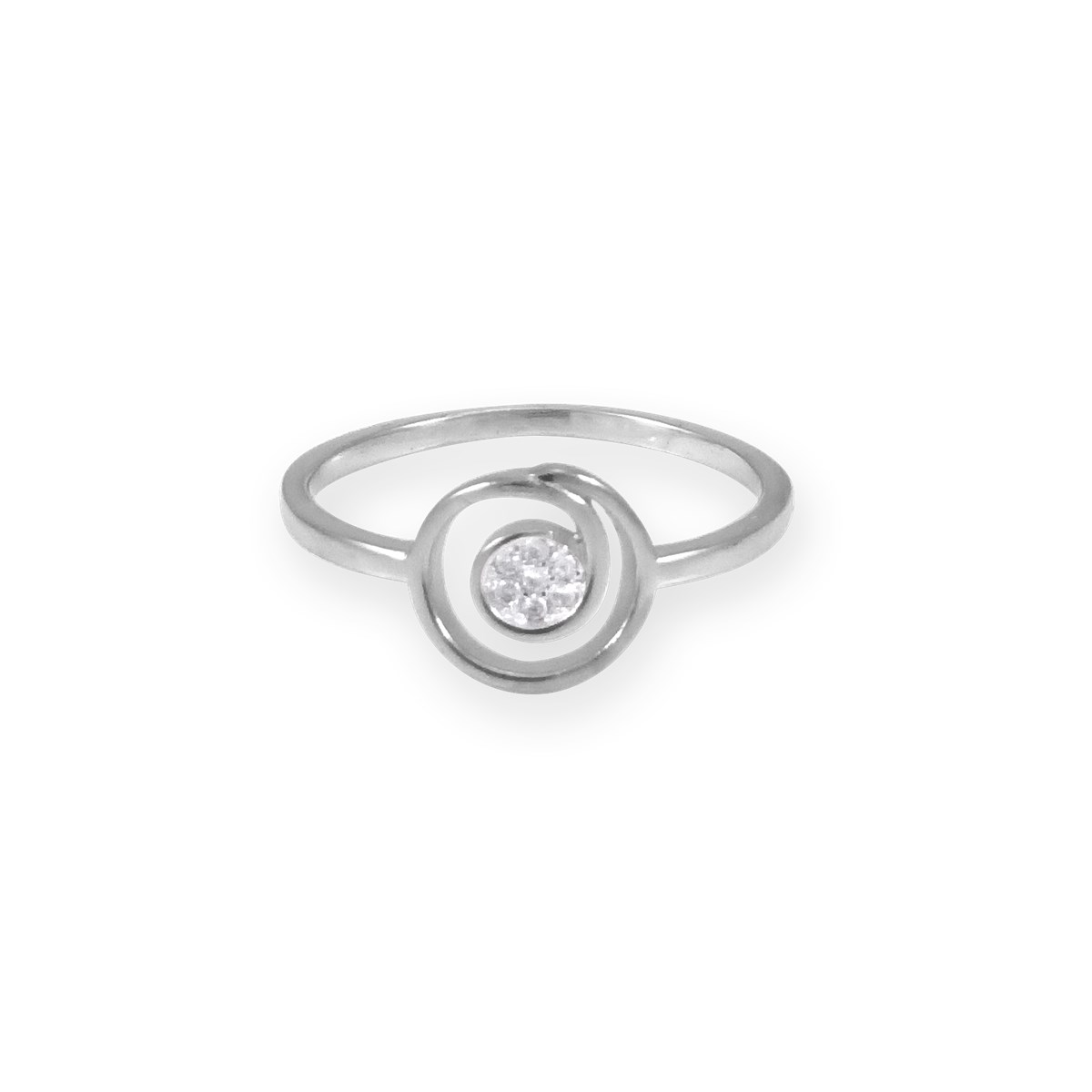 Bague en argent 925 rhodié avec oxyde de zirconium