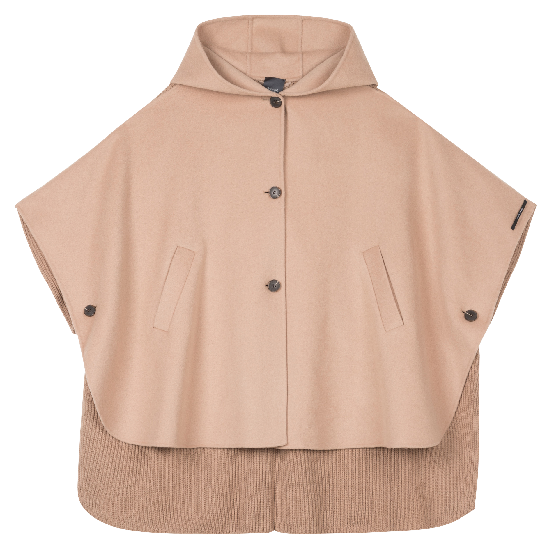 NARITA - Poncho ample en laine mélangée | Marron