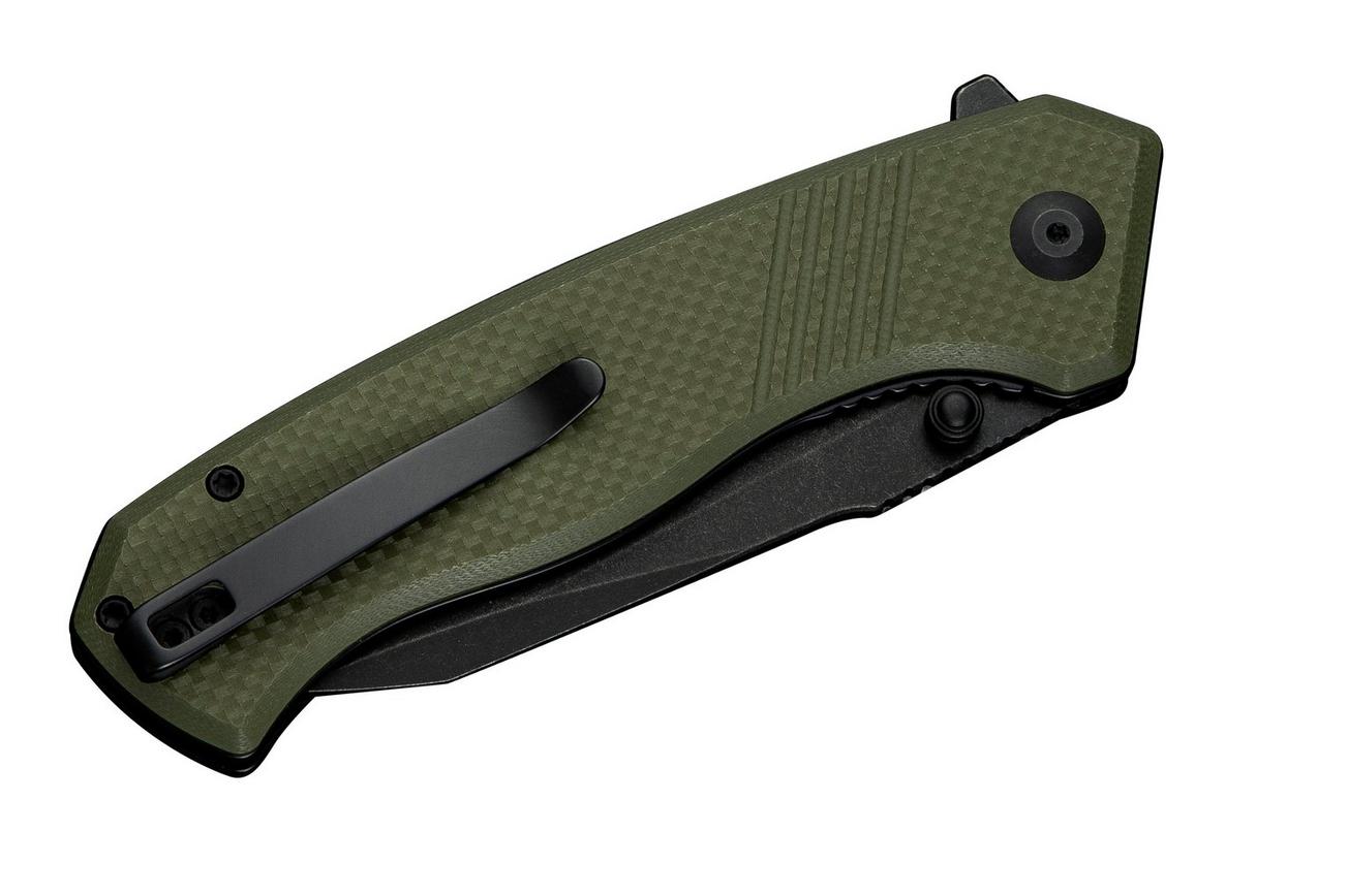 Civivi Placoid C23079-3 Black 14C28N, Green Coarse G10, zakmes
