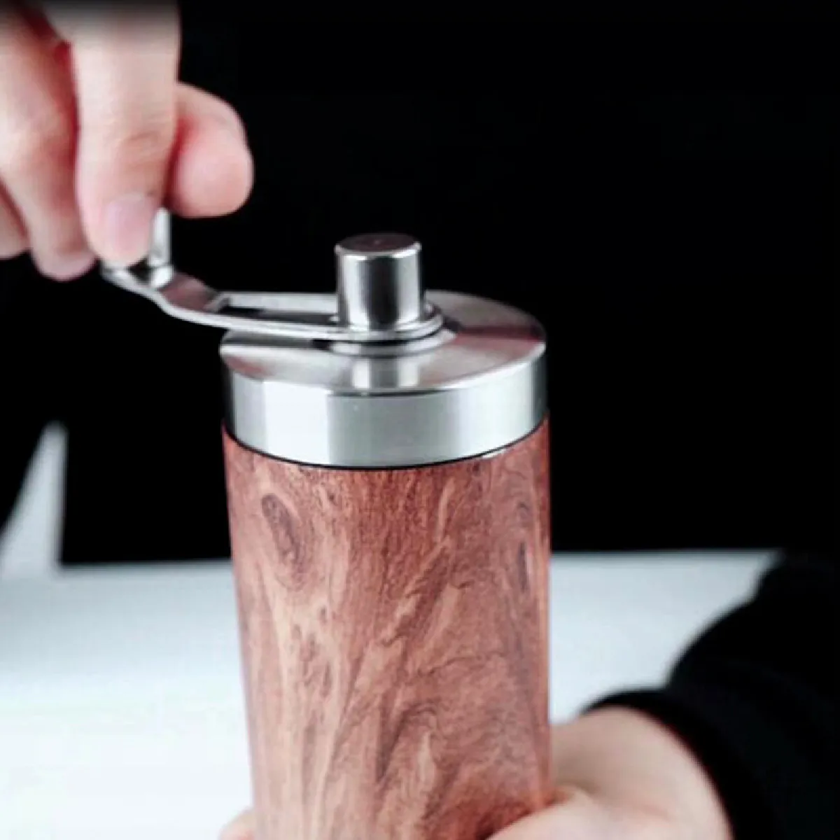 Moulin à café manuel Universal - Acier inoxydable et bois