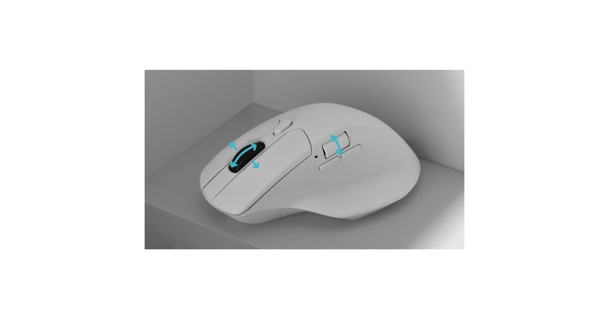 KeychronM6-A3 Wireless Mouse  (Wit, 26,000 DPI, USB-C / Bluetooth 5.1 / 2.4 GHz)