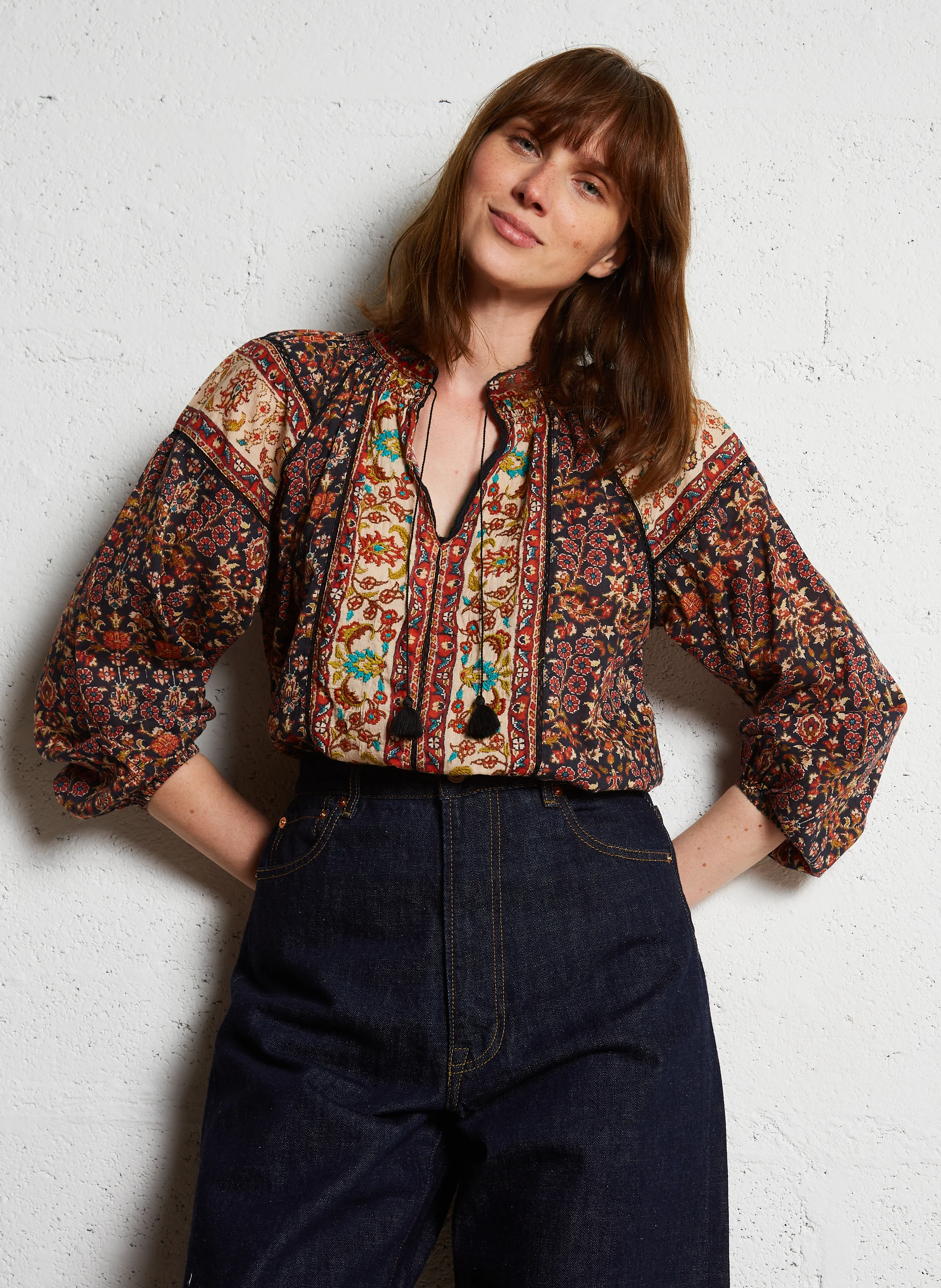 AUDREY - Blouse ample imprimée en coton | Multicolore