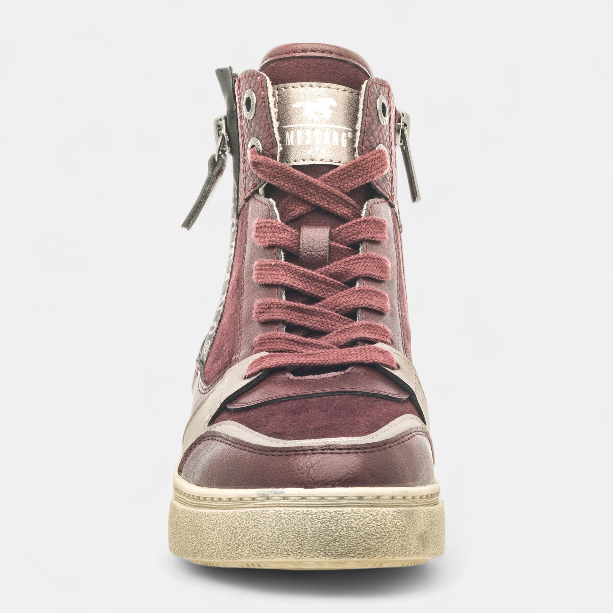 Baskets hautes Femme bordeaux