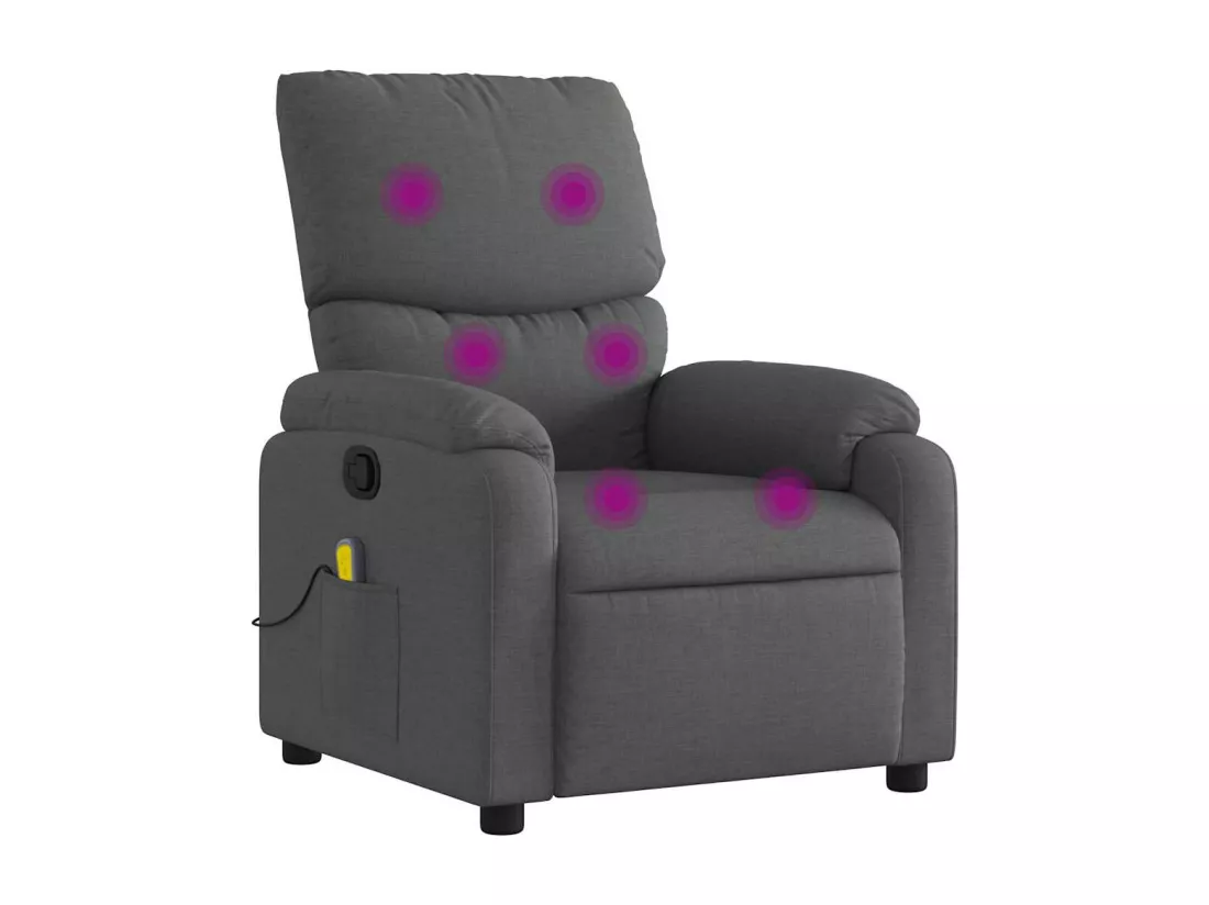Fauteuil de massage inclinable Gris foncé Tissu