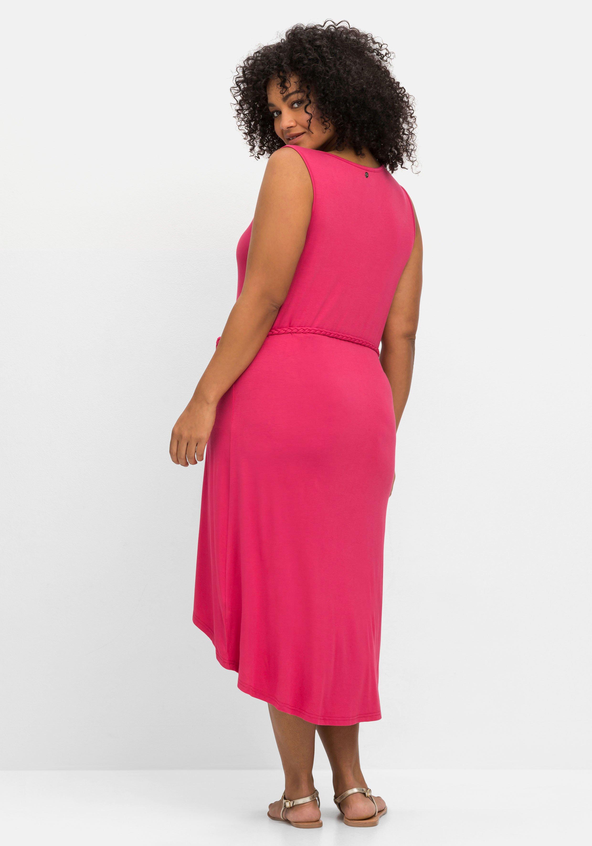 Jerseykleid in A-Linie, hinten länger als vorn