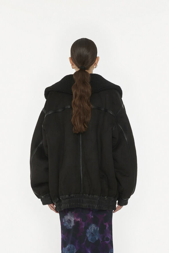 ROTATE Birger Christensen OVERSIZED BOMBER JACKET Black