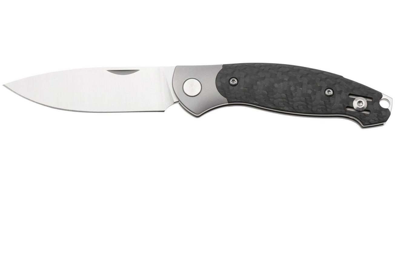 GiantMouse ACE Farley V2 TI-B-CF Satin Elmax, Titanium Bolster, Carbon Fiber, zakmes, Ansø en Voxnaes design