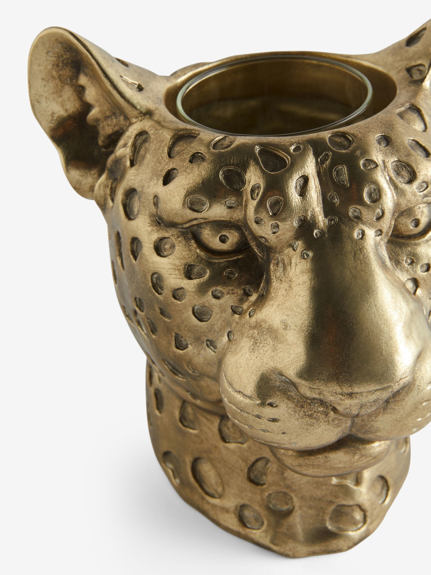 Cheetah Head Decorative Vase