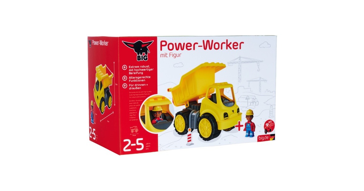 BIGPower-Worker - Kiepwagen + Figuur Speelgoedvoertuig