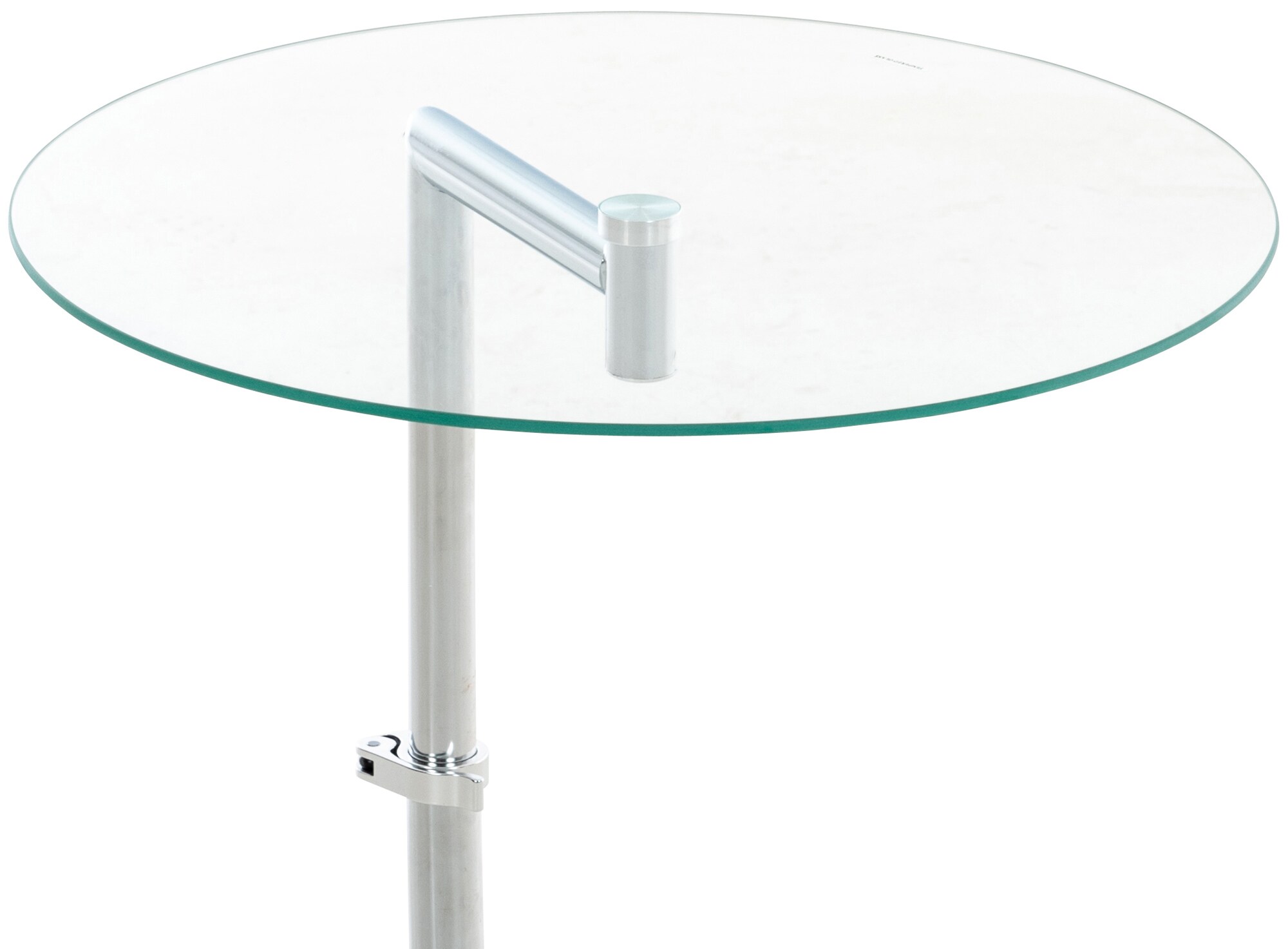 CLP Glastisch Safi Mit Einer Runden Tischplatte Aus Sicherheitsglas I Stehtisch Mit Metallgestell In Chrom-Optik