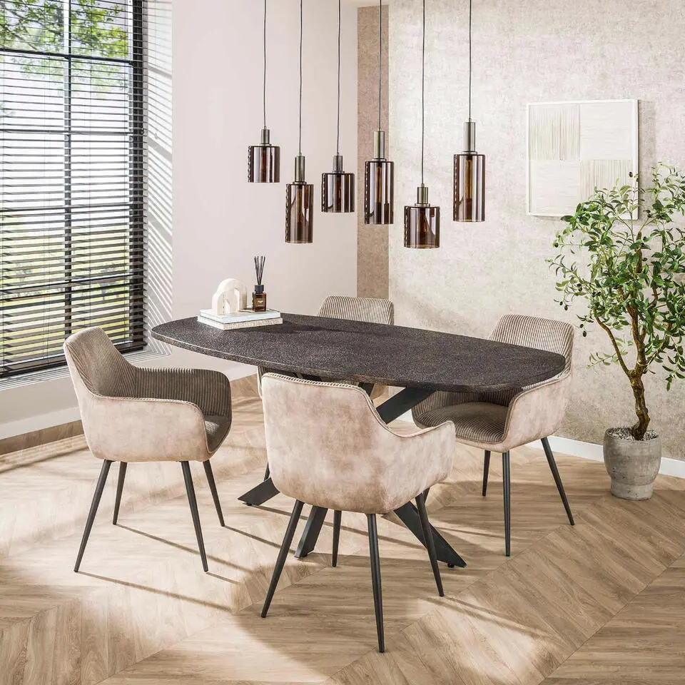 Fraaai - Lazio eettafel deens ovaal 180 cm - donkergrijs
