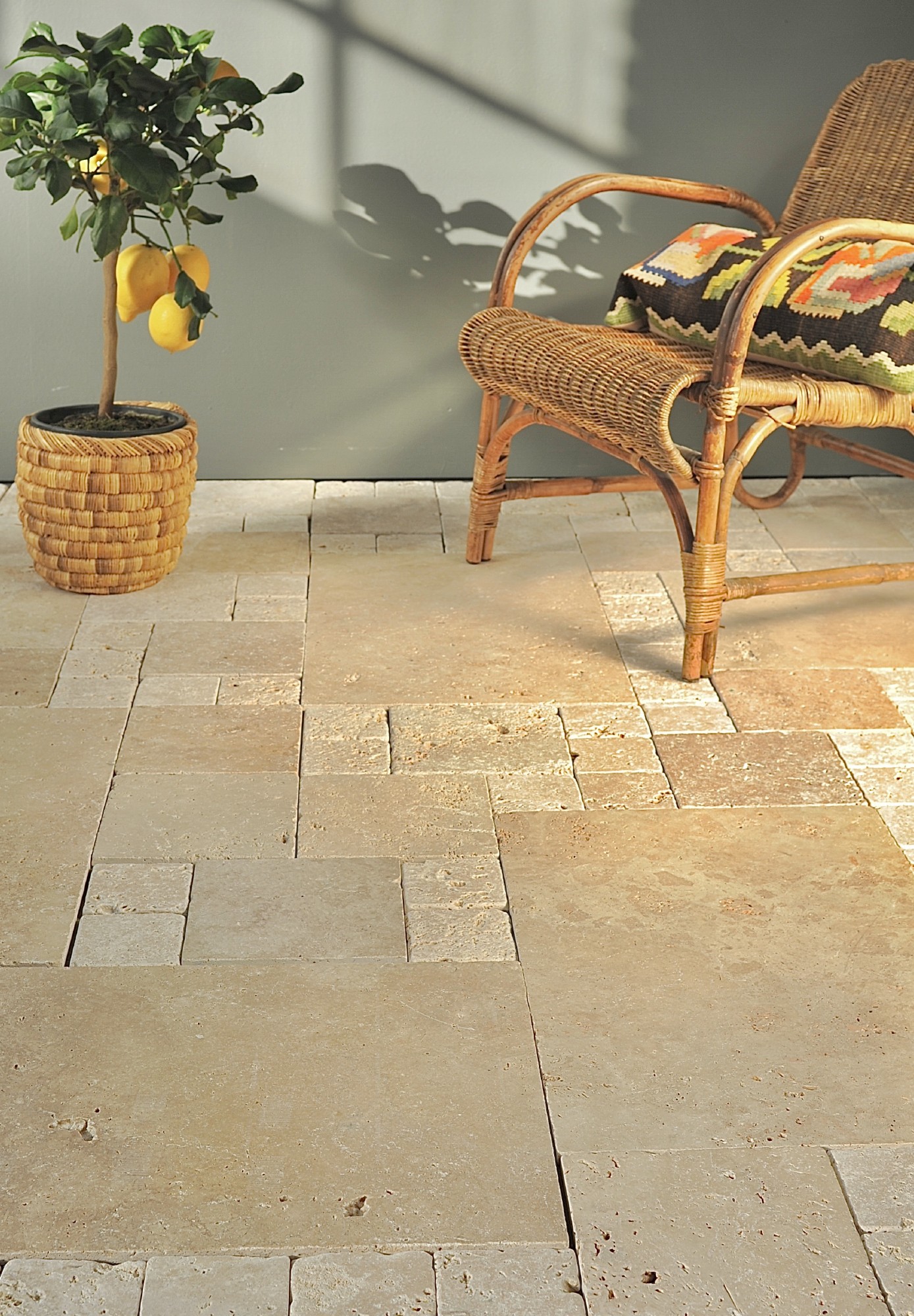 Travertin Steinplatte antik, L 40,6 cm, B 40,6 cm, H 1,2 cm günstig bestellen