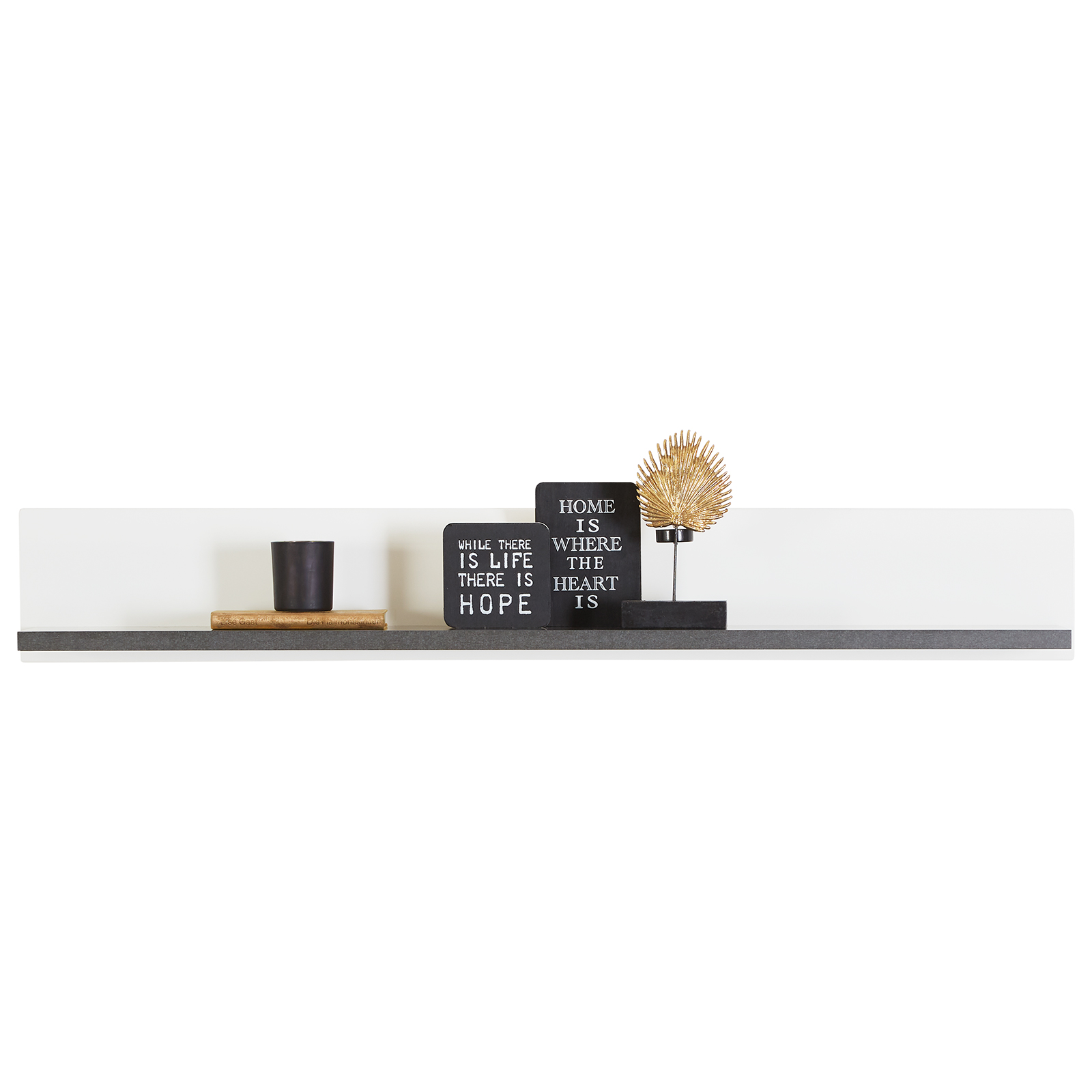 Luca Bessoni Wandboard ALASSIO - weiß Hochglanz - Matera dunkel - 120 cm