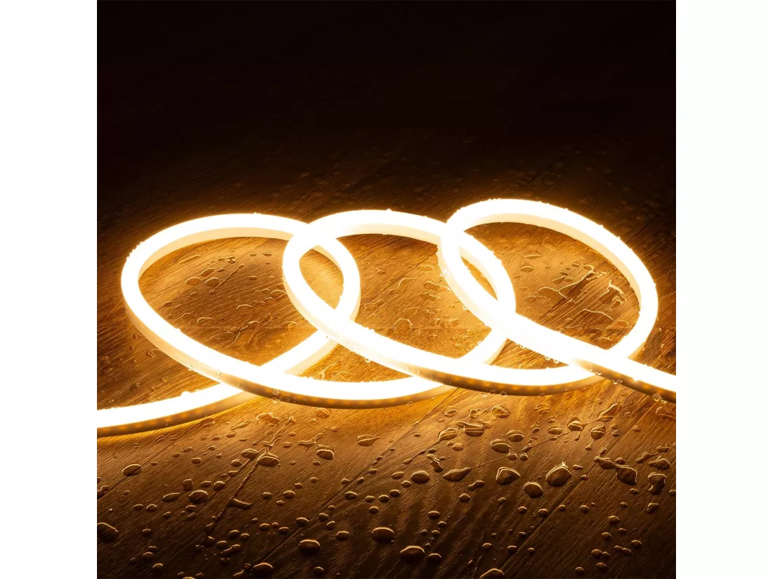 Bobine Ruban Néon LED Dimmable 220V SFLEX8 50 Mètres IP65 Coupe à chaque 100 cm Blanc chaud