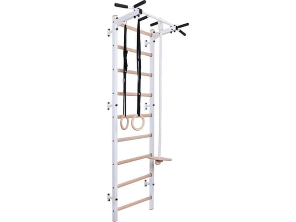 BenchK Gymnastikkstige med tresteg og en stang 311W + BenchK tilbehør 240 x 67 cm