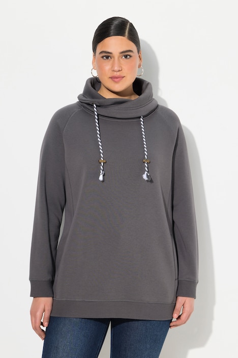 Sweatshirt, weiter Stehkragen, Taschen, Raglan-Langarm