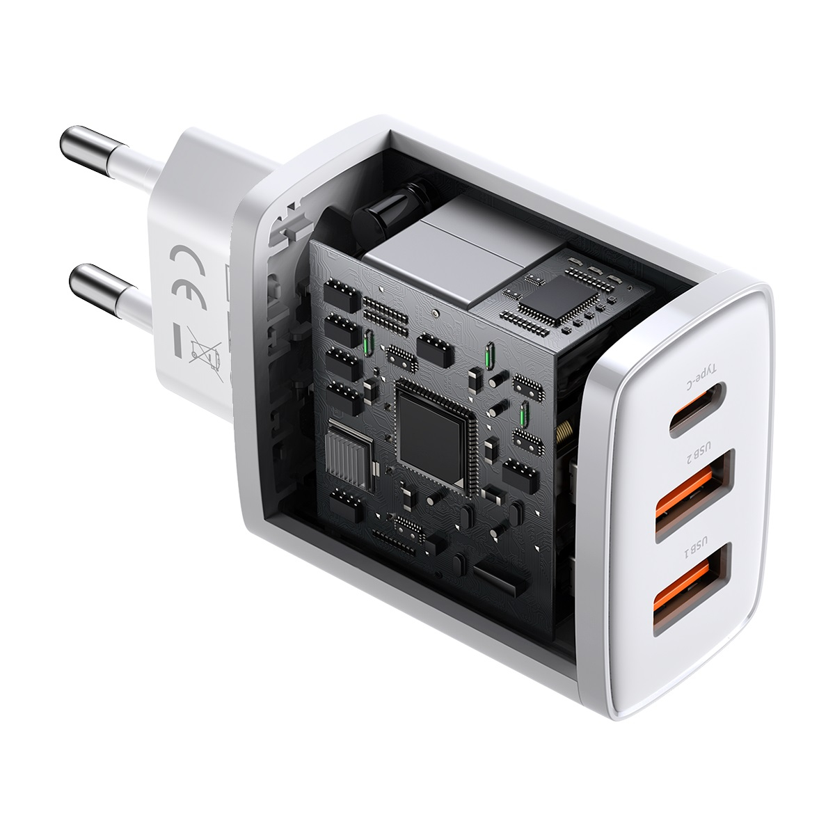 (30W) Dual USB A / USB C Quick Charge QC 3.0 Ladegerät mit Power Delivery 3.0 - Weiss