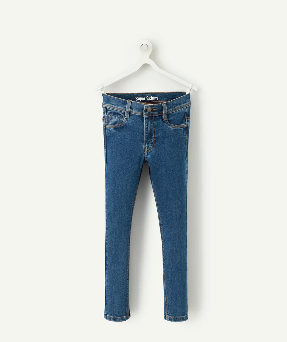 PANTALON GARÇON SUPER SKINNY EN DENIM LOW IMPACT BLEU