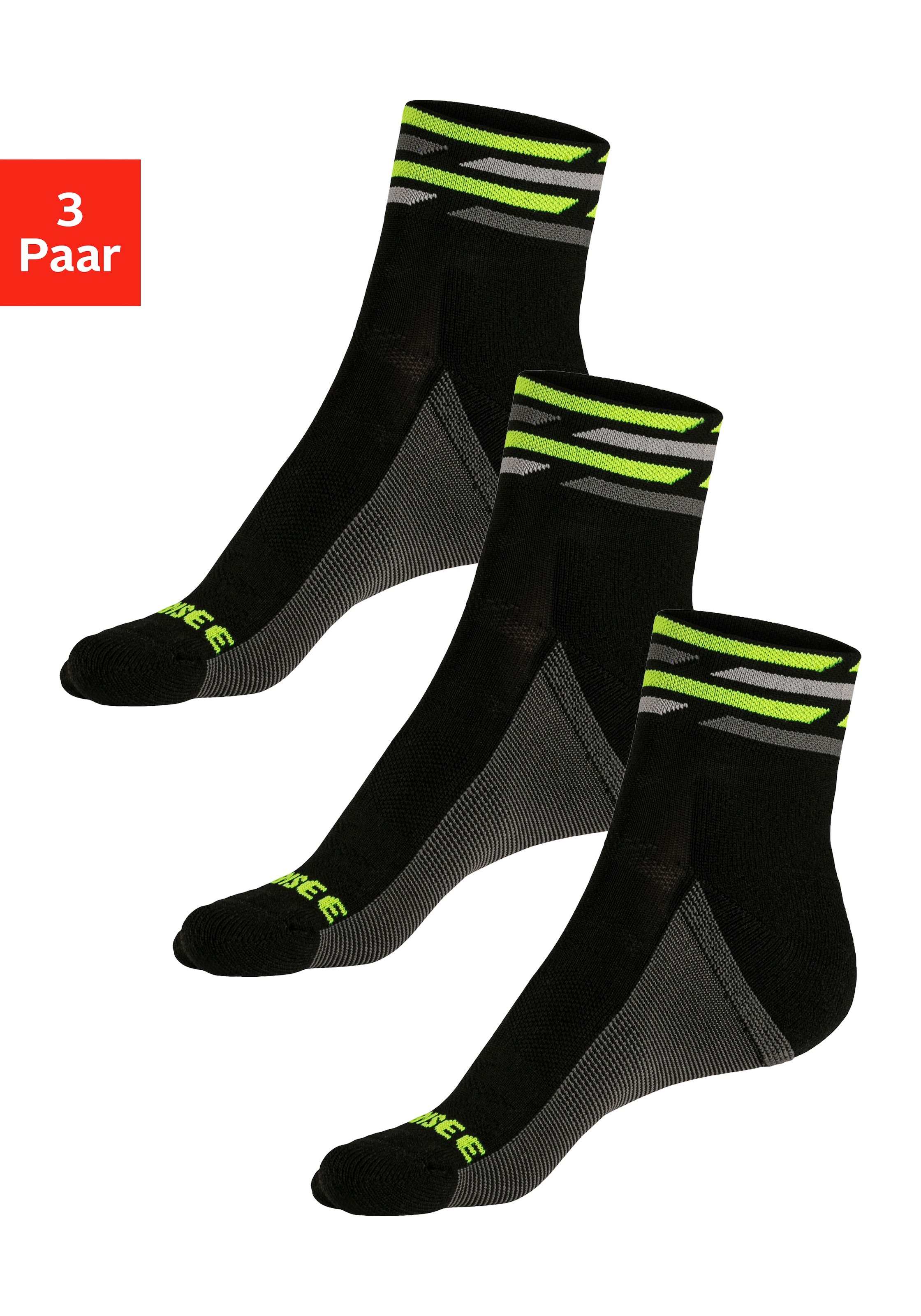 Chiemsee Funktionssocken Packung, 3 Paar tlg. Nylon-Microfaser Sportsocken