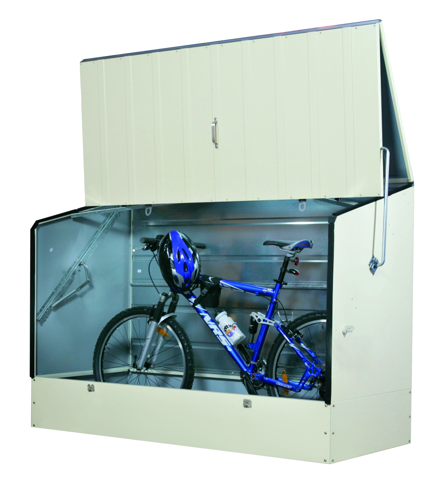 Fahrradbox - hellbeige - bis zu 3 Fahrrädern - 196 cm