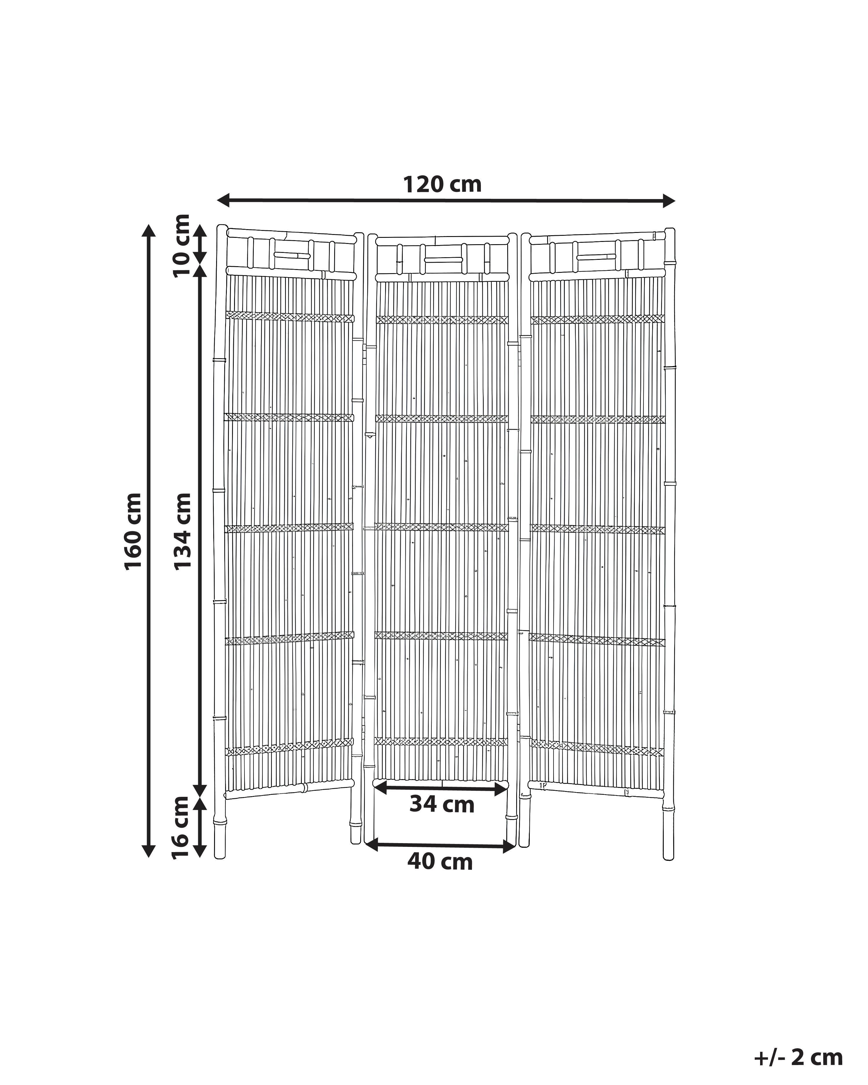 Tuin privacyscherm met 3 panelen CEFALU inklapbaar Lichtbruin