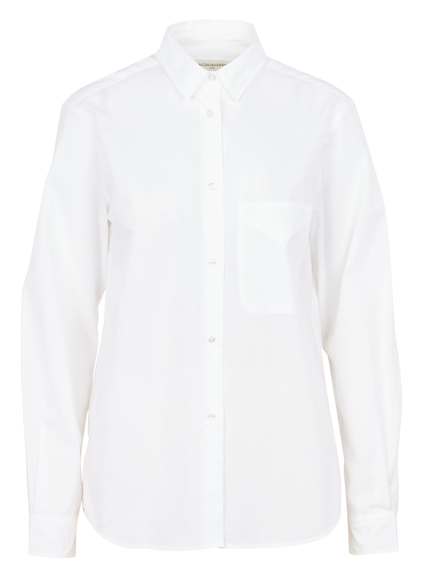 Chemise à col classique droite en coton | Blanc