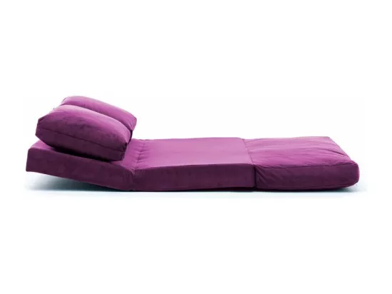 Fauteuil convertible multipositions velours Talya-Couleur Violet-2 places