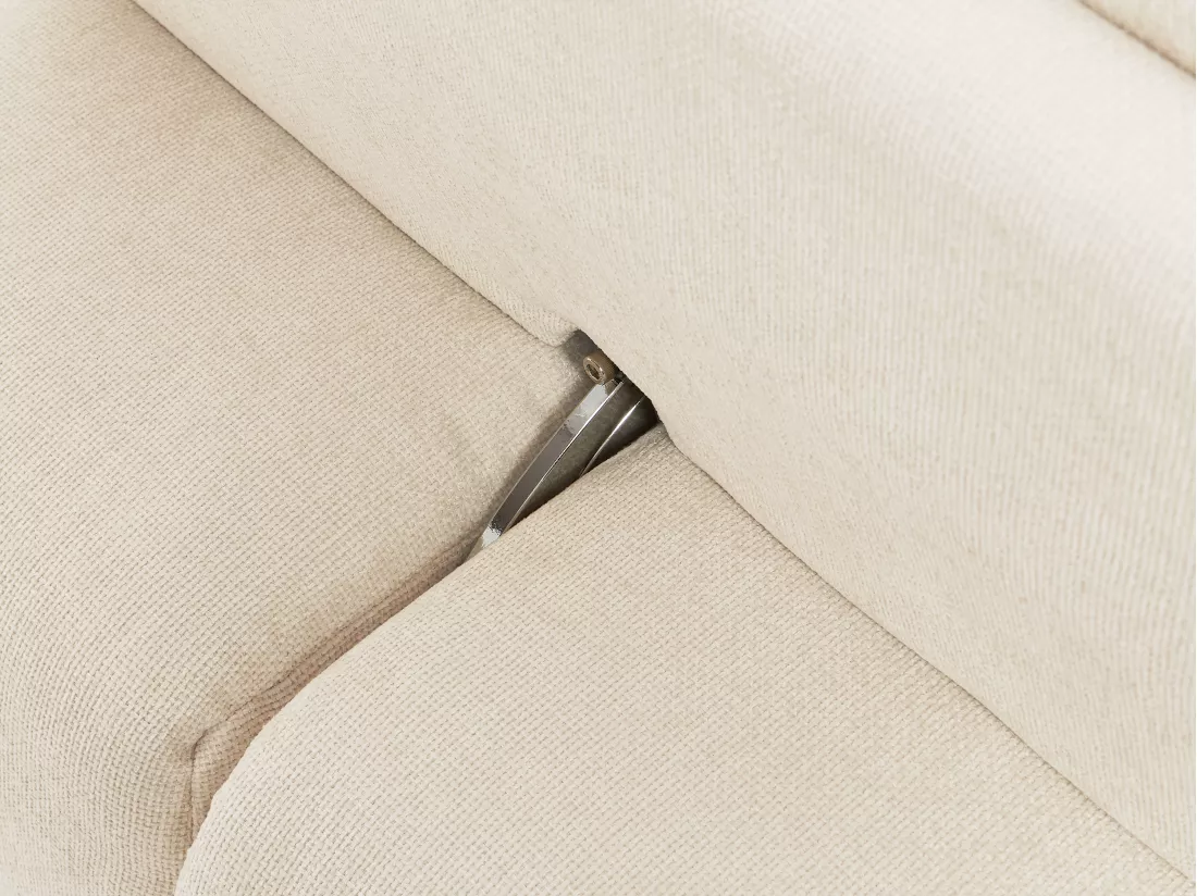 Canapé 2 places dossier avance-recule en tissu texturé beige APOLIU