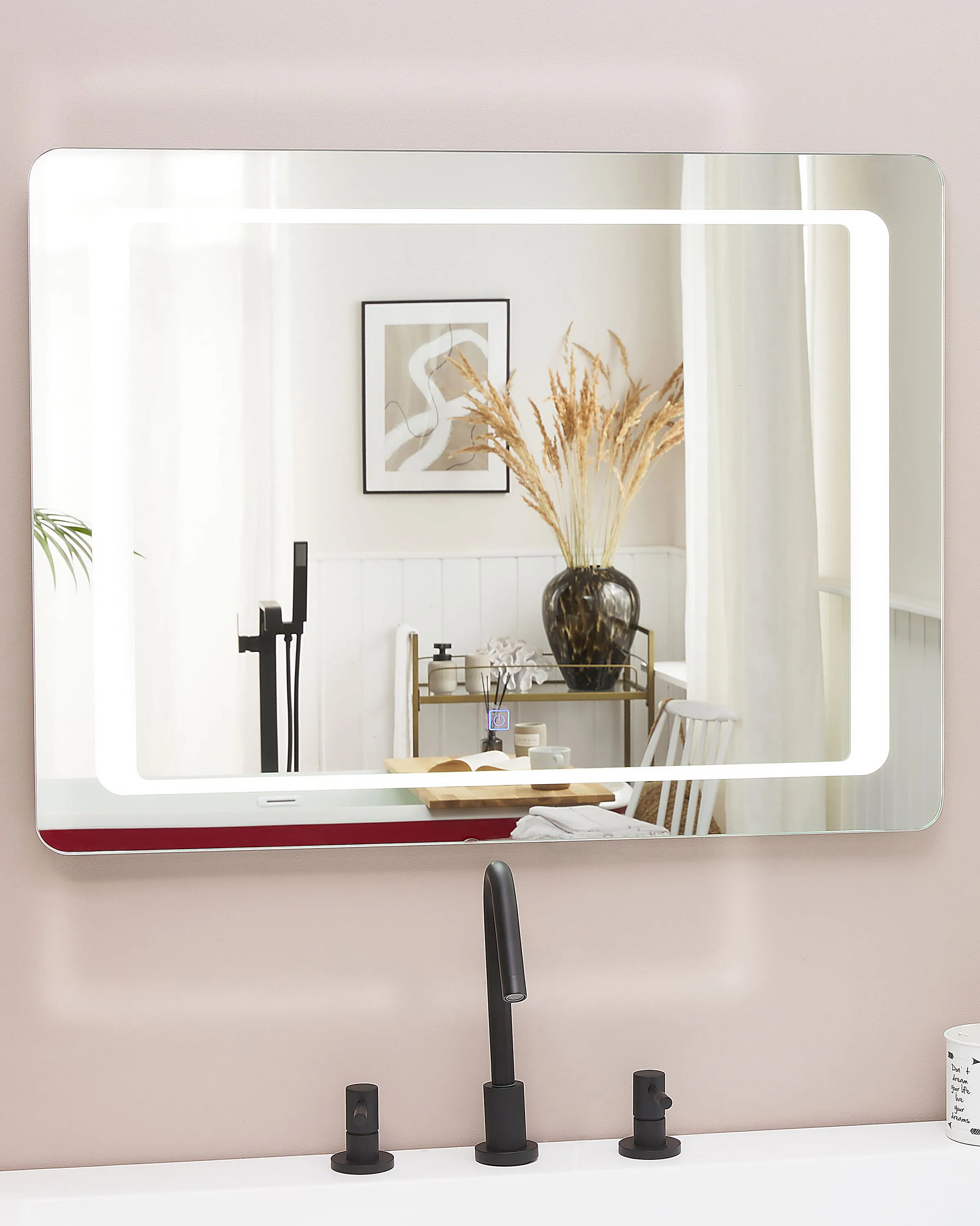 LED badkamerspiegel WASSY 80 cm 60 cm Zilver
