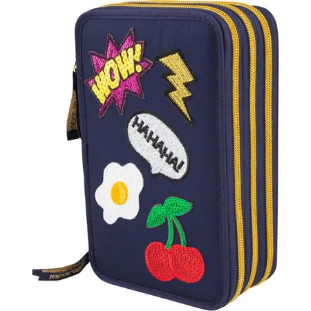 Depesche TOPModel Federtasche marine mit Patches, 3-Fach, sortiert