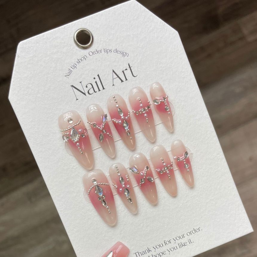 eovda - Rhinestone Faux Nail Tips
