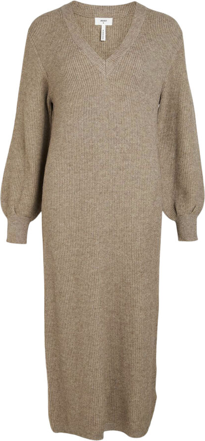 Object OBJMALENA L/S KNIT DRESS NOOS Fossil/melange