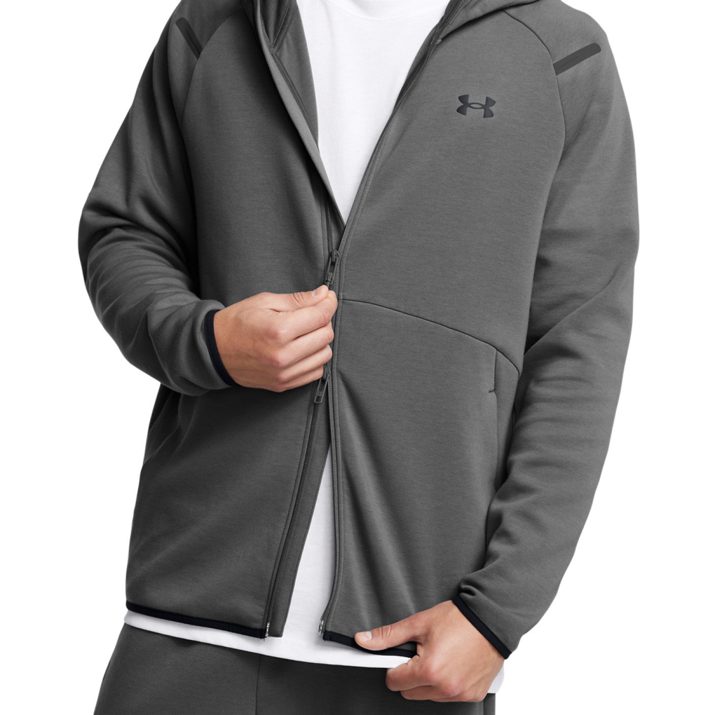 Under Armour Unstoppable Fleece Vest Full-Zip Donkergrijs Zwart