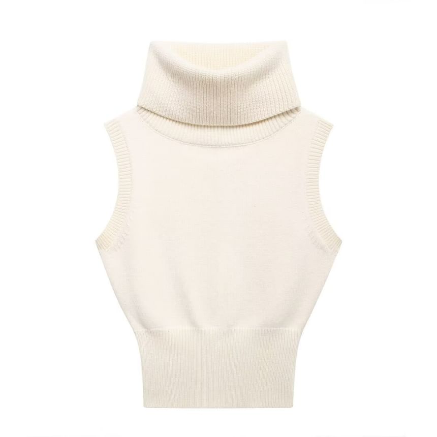 Avauntgardo - Tanktop met col en geribbelde zoom