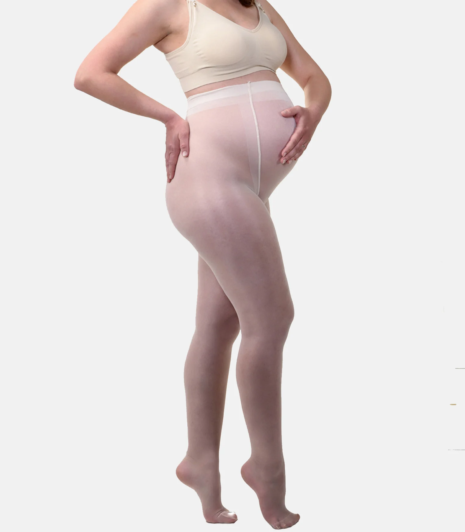 Collants de grossesse transparant confortables 20den | Blanc