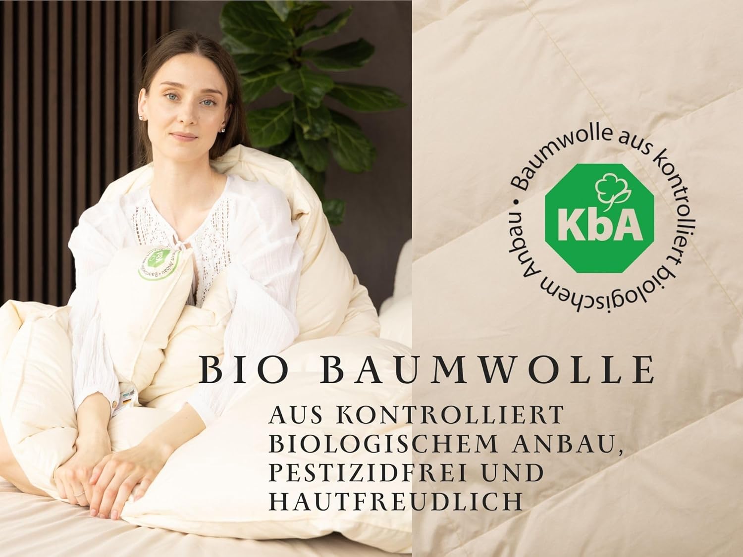 Bio-Luxe-KBA TESTSIEGER W4 MEDIUM GANZJAHRESDECKE Organic 100% GÄNSE Daunendecke Deutsche Qualität Downpass (135 x 200 cm)