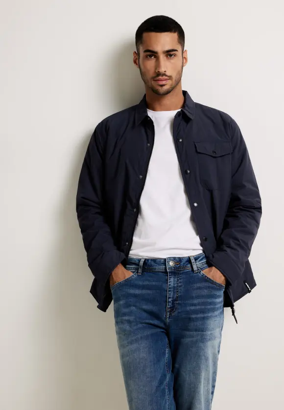 Gefüttertes Overshirt - deep night blue