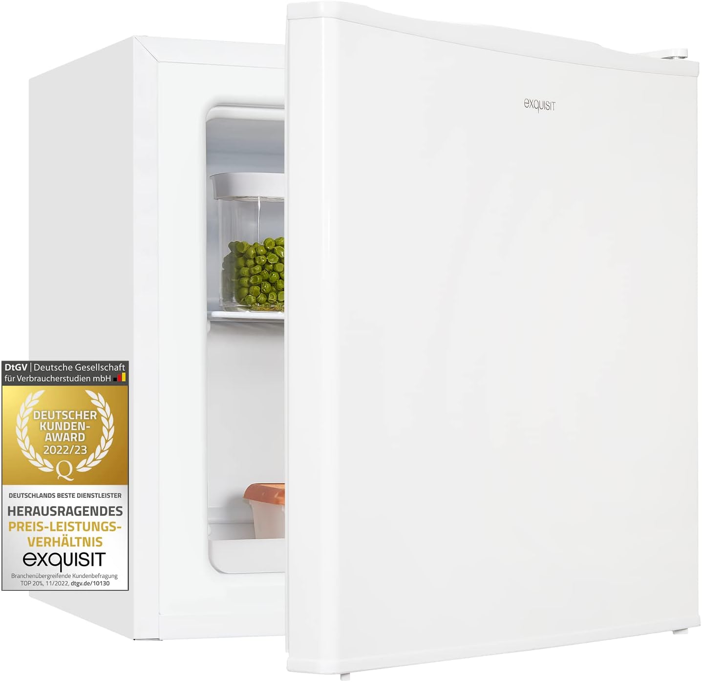 Exquisit Mini-Gefrierschrank GB40-150E weissPV | Mini Gefrierschrank klein 31 L Volumen | 4 Sterne | Tiefkühlschrank klein & kompakt
