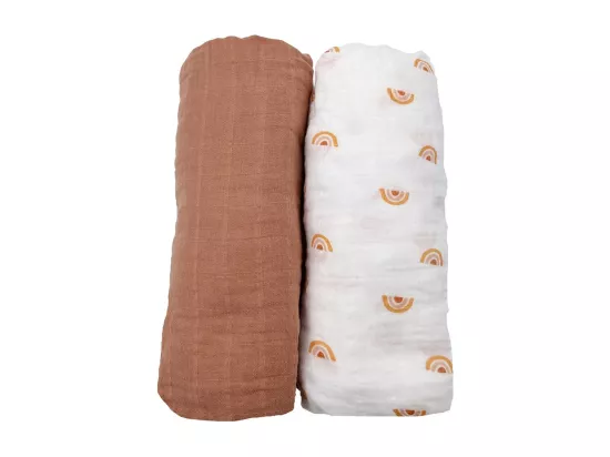 Lot de 2 draps housse bébé en coton bio blanc