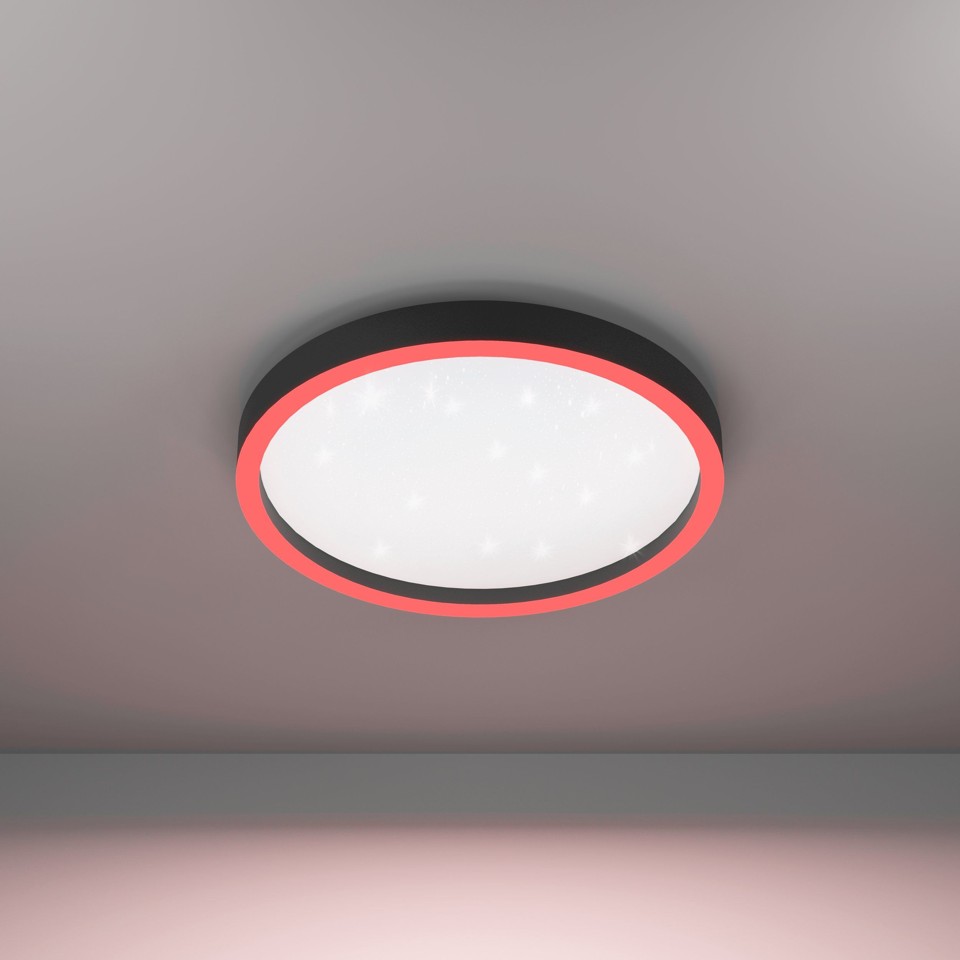 EGLO - Montemorelos-Z loftlampe sort m/krystaleffekt Ø42 - RGB + TW - Zigbee, Bluetooth