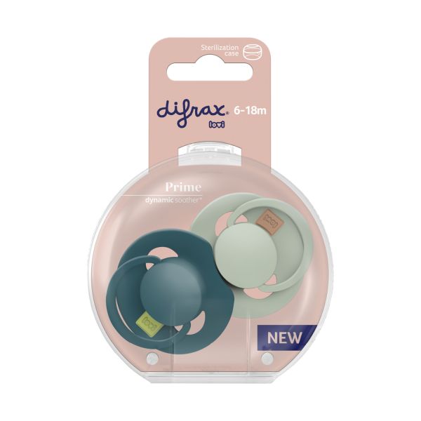 Difrax Dynamic LOVI Prime Fopspeen - 6-18mnd - 2st. - Pistachio / Green