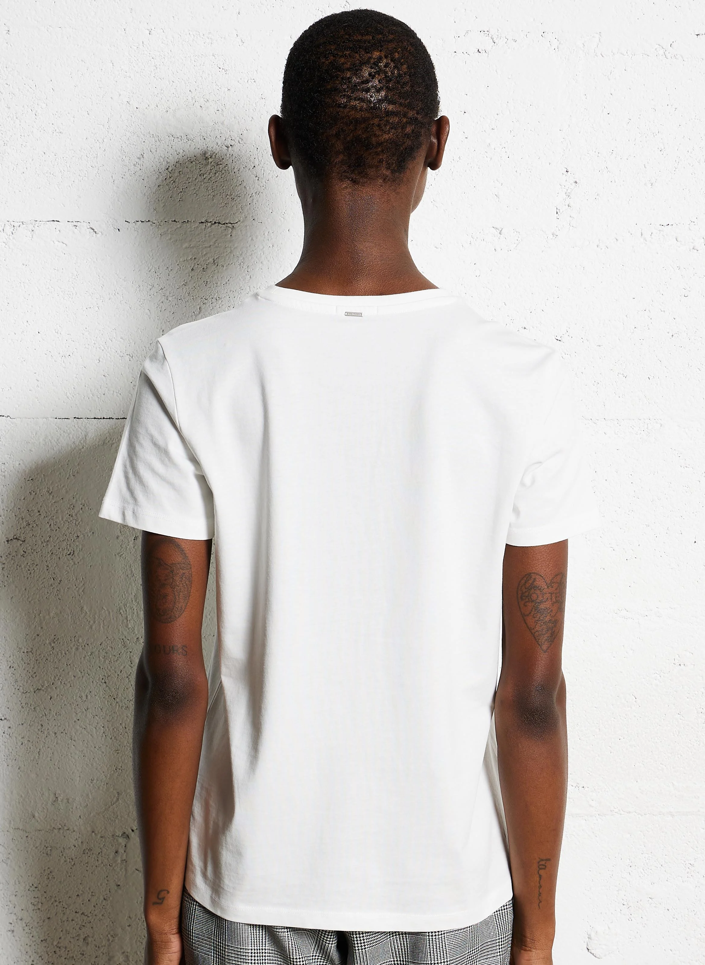 Tee-shirt droit col rond en coton | Blanc