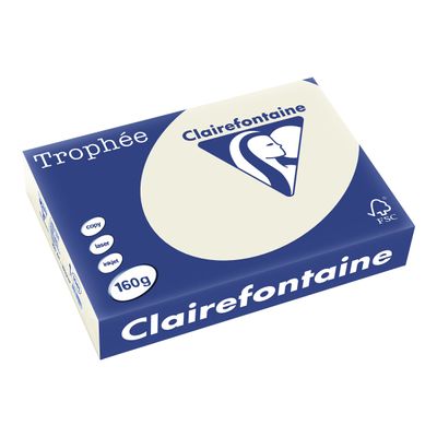 Clairefontaine Trophée - Papier couleur - A4 (210 x 297 mm) - 160 g/m² - Ramette de 250 feuilles - gris perle