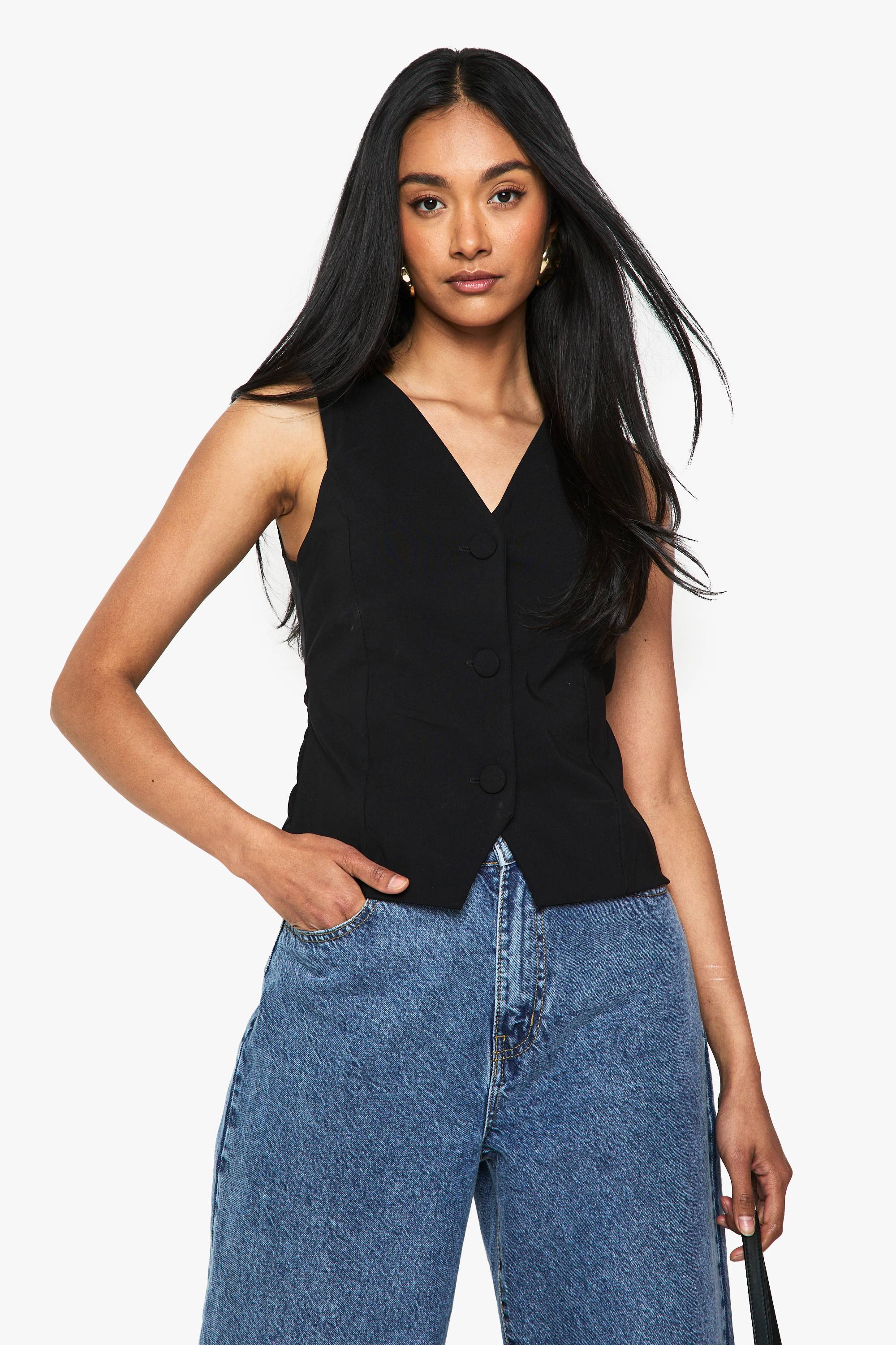 boohoo Super Stretch Button Waistcoat
