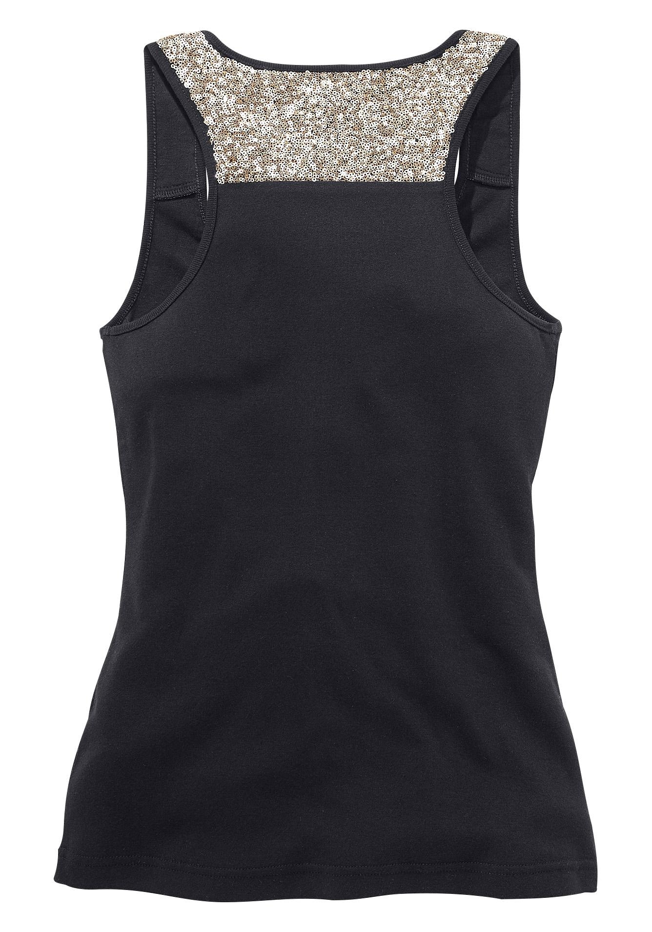 LASCANA Strandtop , mit Pailetten, Glitzertop aus Baumwolle, festlich