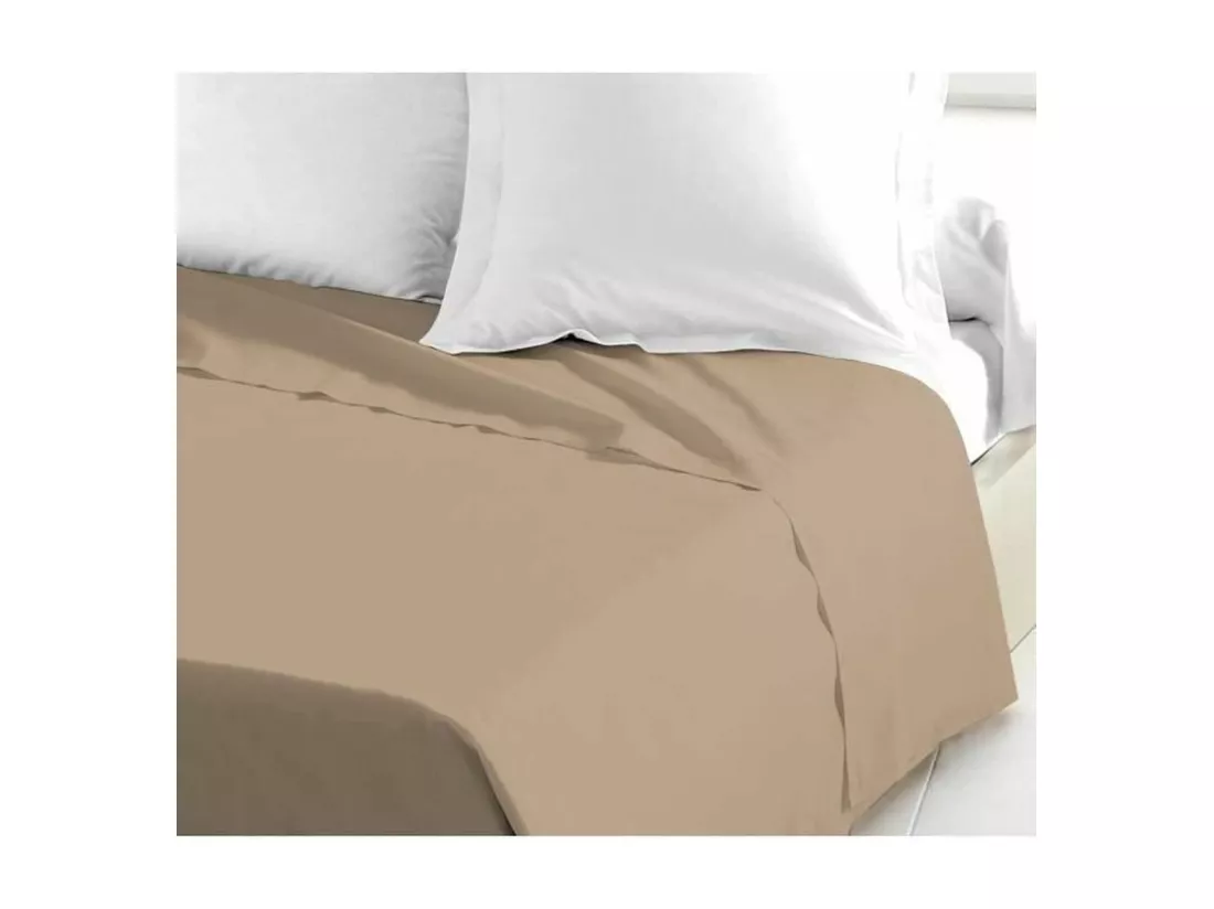 Drap Plat 100% coton 240 x 300 cm beige
