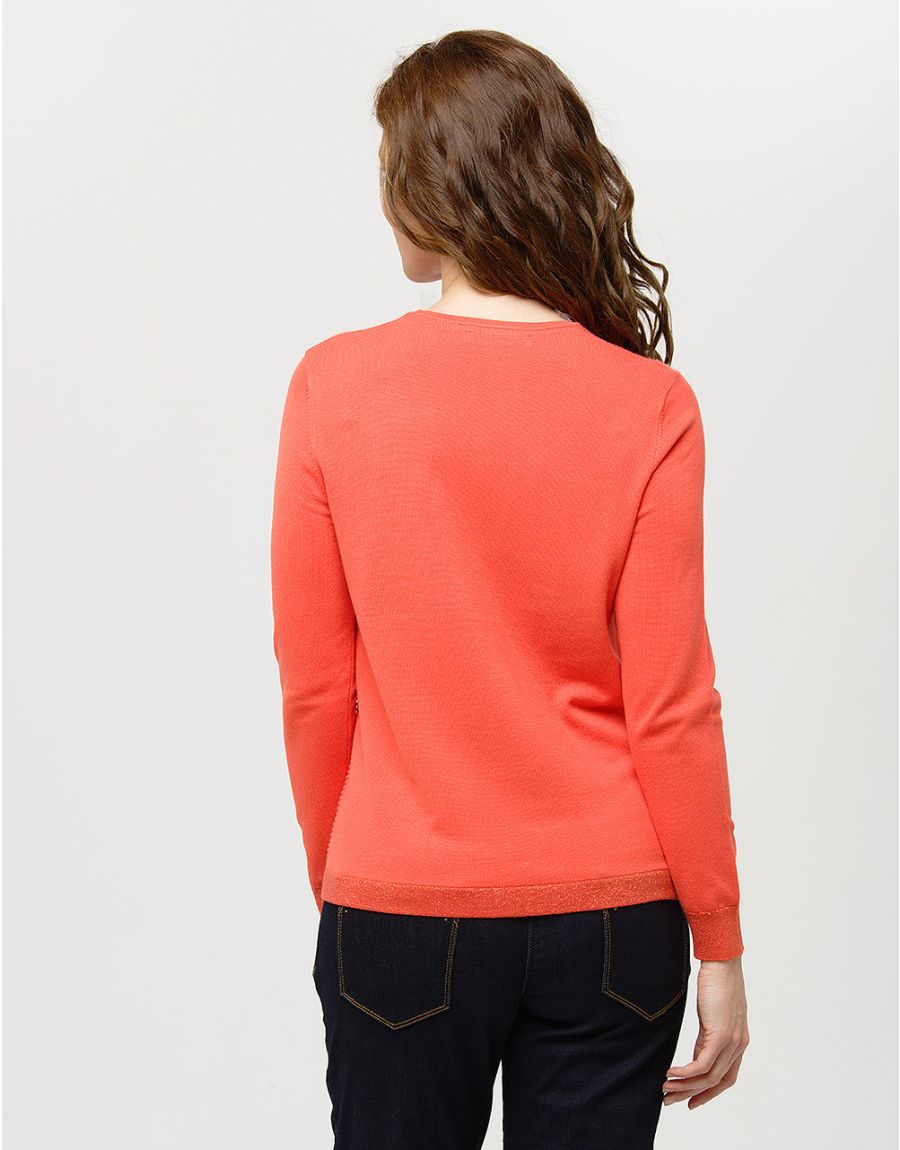 Pull orange rayures