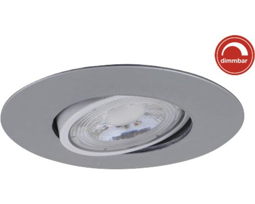LED inbouwspot, dimbaar, IP23, 5W, 460 lm, 3000 K, draaibaar, chroom/mat, Ø 9/6,8 cm, 230V