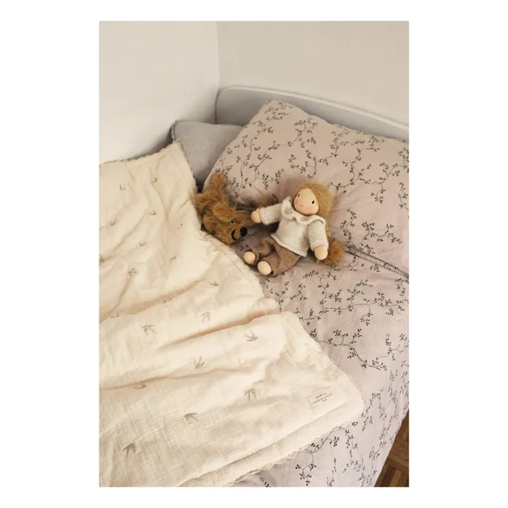 Gentil Coquelicot Plaid matelassé brodé hirondelles en gaze de coton